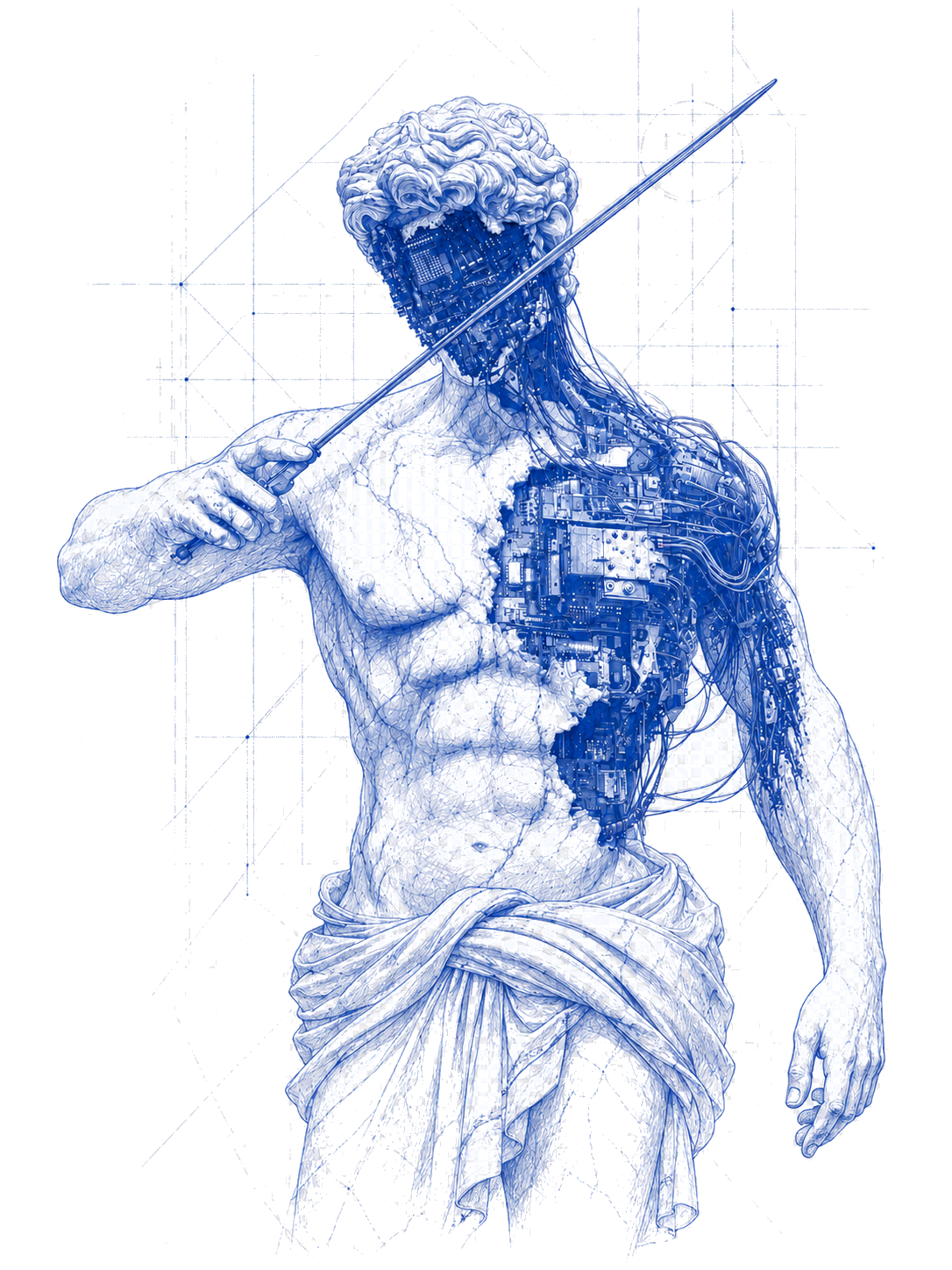 Computational statue study overlay