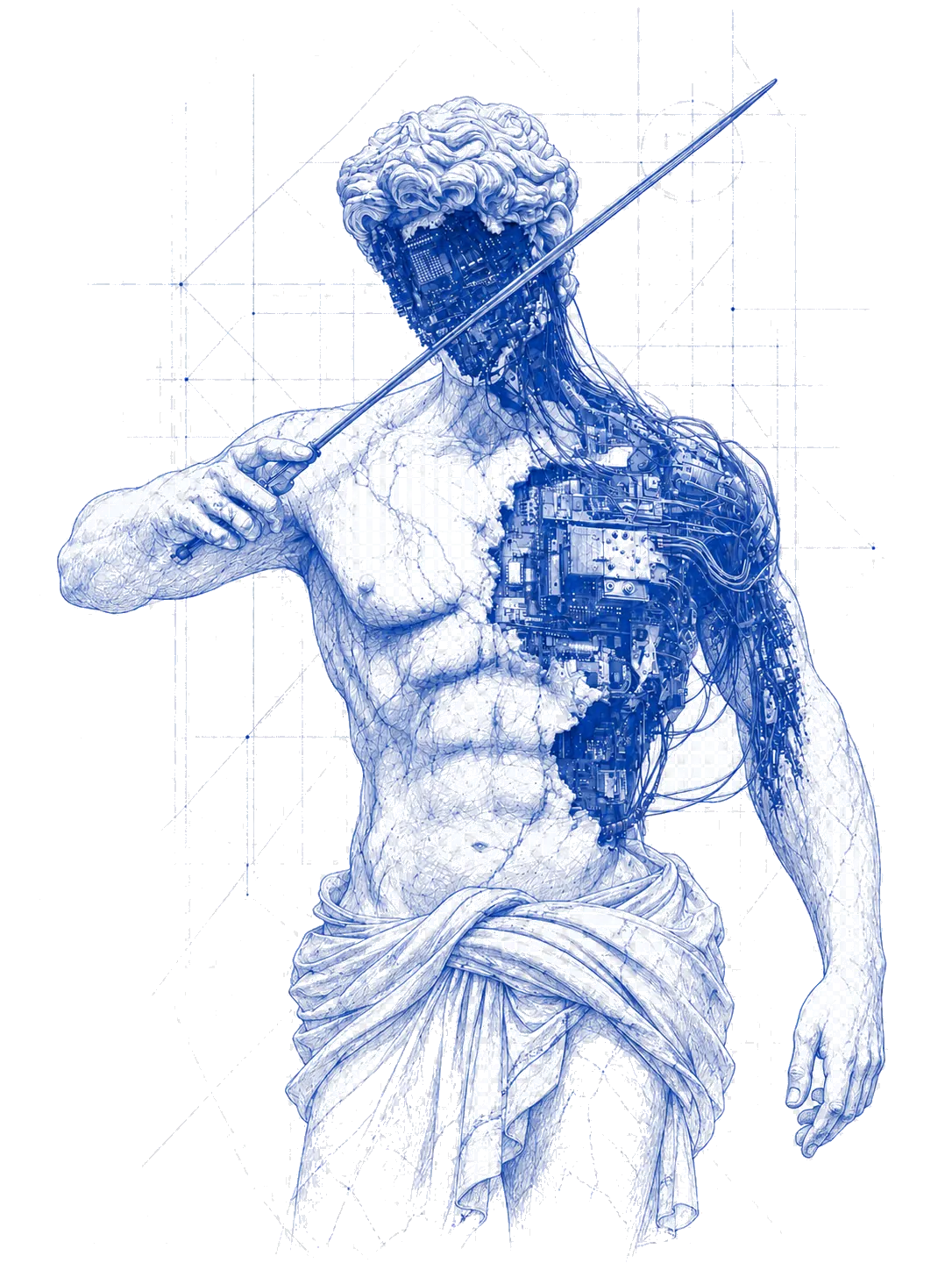 Computational statue study overlay